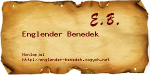 Englender Benedek névjegykártya